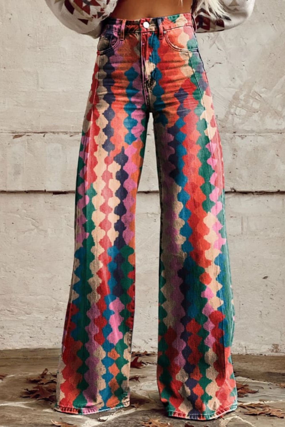 Livia - Boho Colourful Pattern Trousers