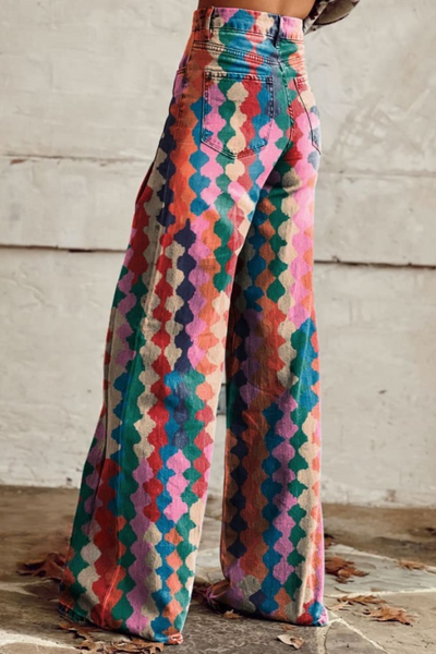 Livia - Boho Colourful Pattern Trousers
