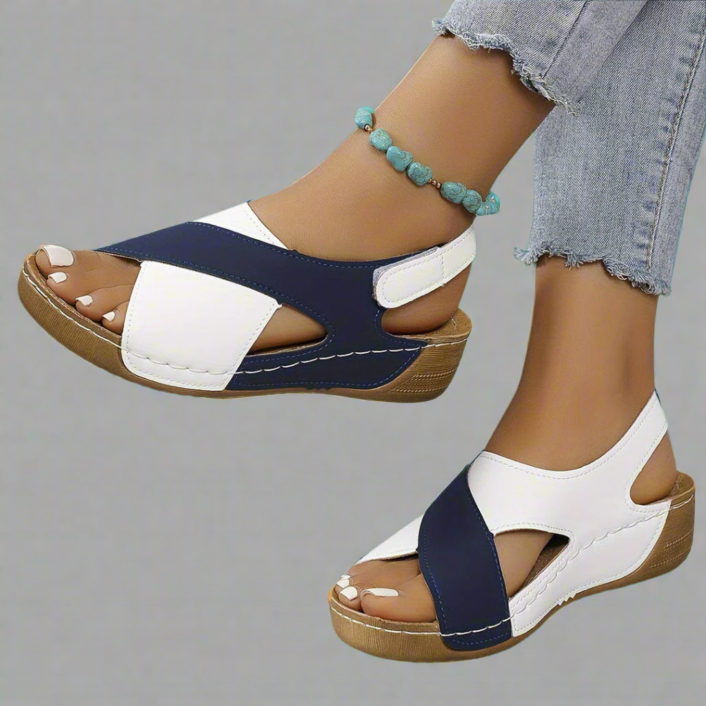 COLORBLOCK SLINGBACK SANDALS