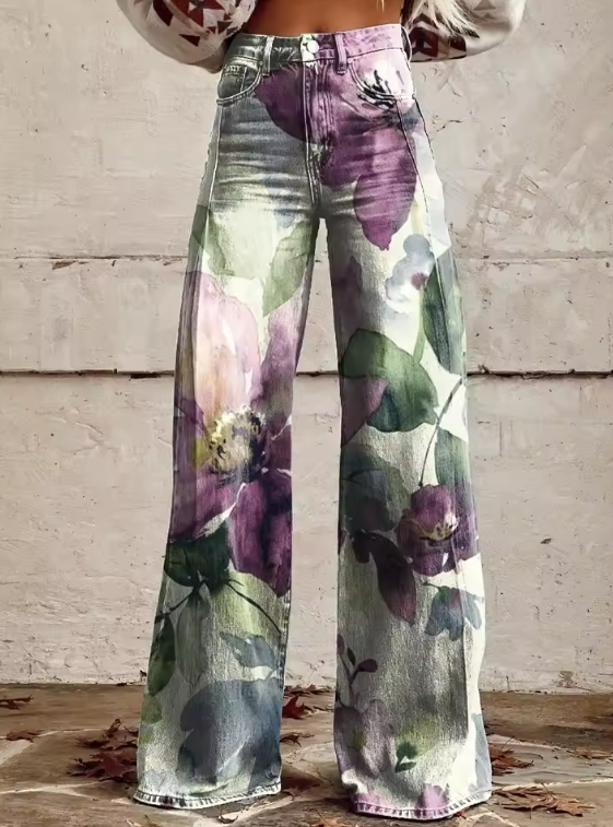 Noemi - High-Waist Boho Pattern Pants