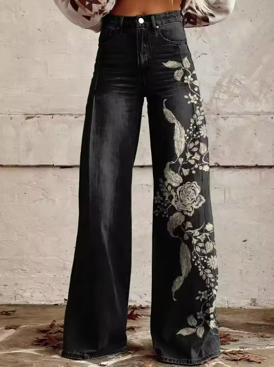 Rafaella - Boho Vintage Wide-Leg Trousers