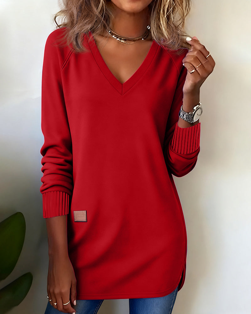 Laluna® | Fashionable Sweatshirt with V-Neck