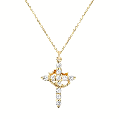 Aurelia Crown Cross Necklace