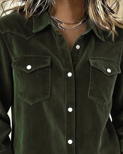 Laluna® | Long-Sleeve Shirt with Lapel and Button Placket