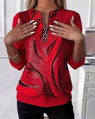 Laluna® | Casual Printed Zip Sweatshirt