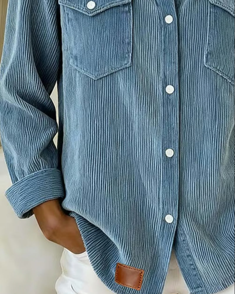 Laluna® | Long-Sleeve Shirt with Lapel and Button Placket