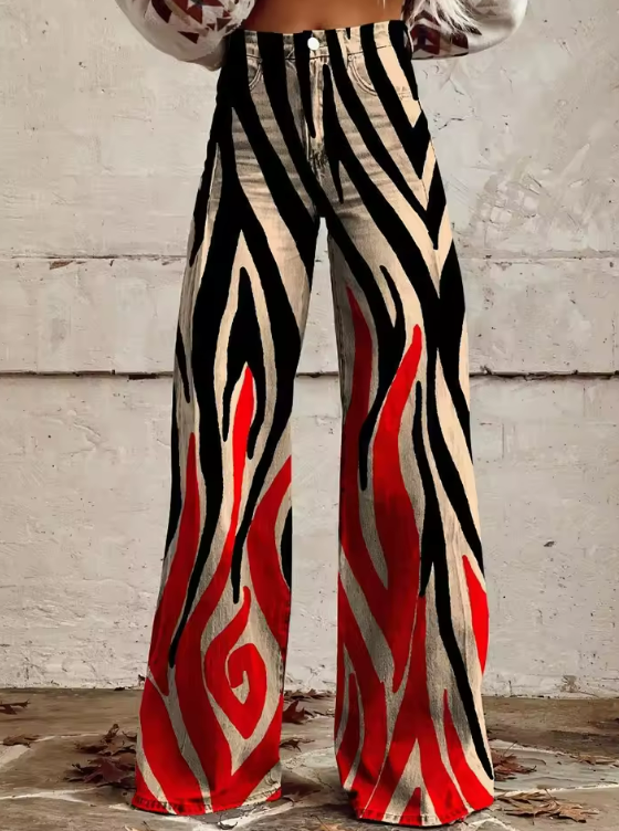 Fabiana - Boho Pattern High-Waist Pants