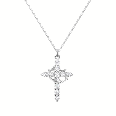 Aurelia Crown Cross Necklace