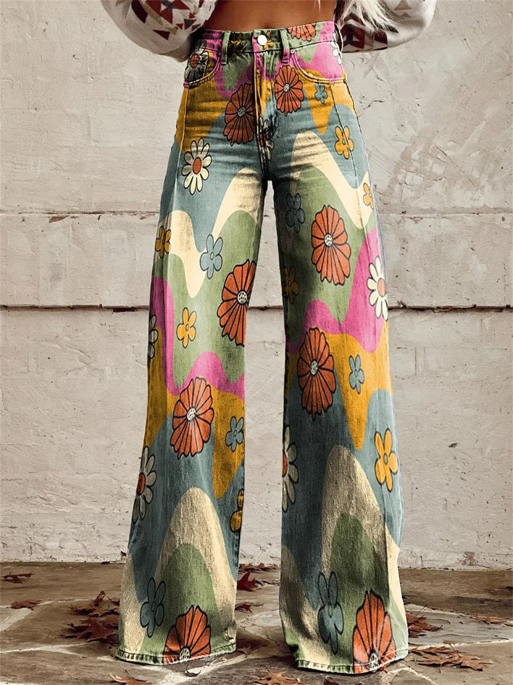 Millie - Boho Flower Print Pants