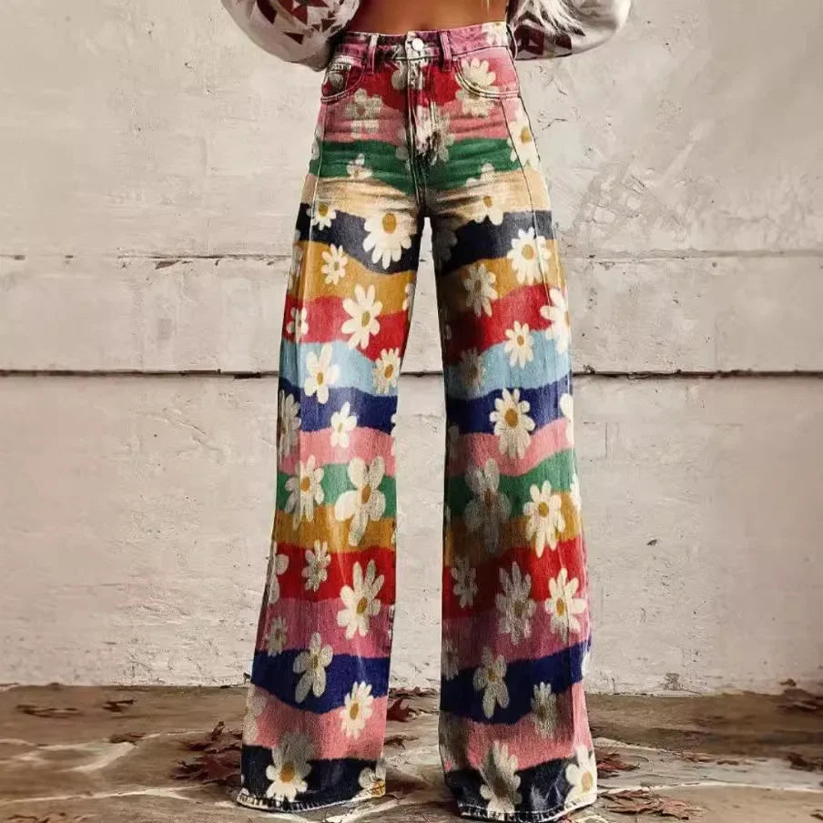 Monika - Boho Relaxed Floral Pants