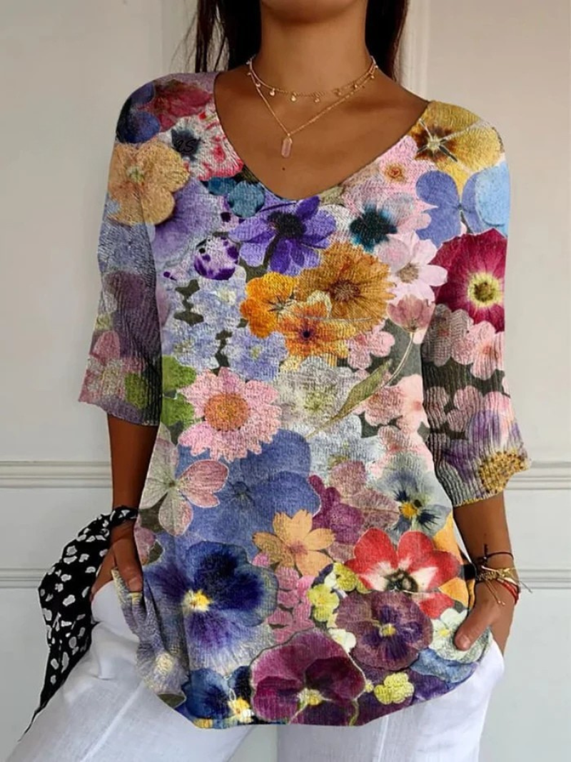 Daisy™ | Vintage Lovely Floral Art-Print Casual Pullover Knit