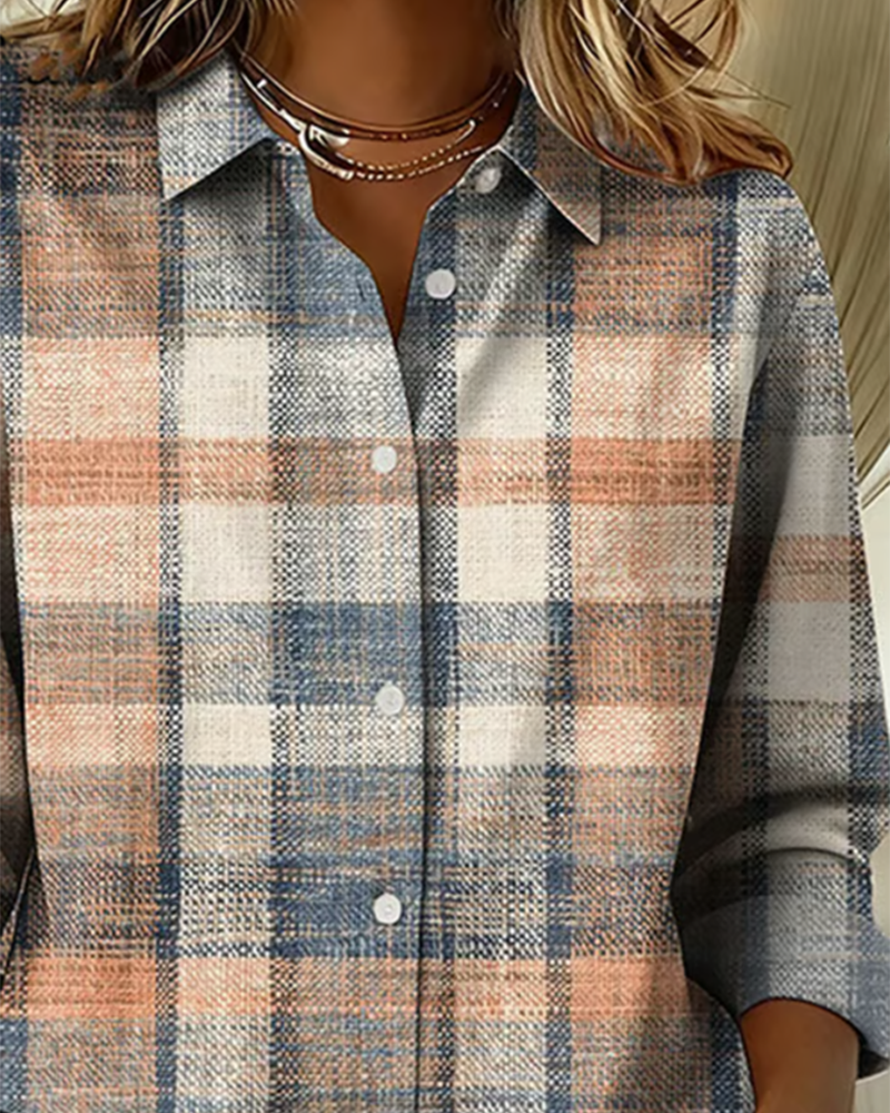 Laluna® | Vintage-style shirt with check pattern