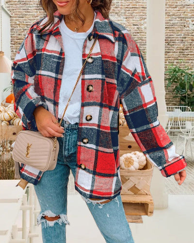 Kayla | Casual Plaid Button Jacket